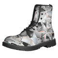 Diamond Artwork Print Lace-Up Boots
