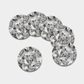 Diamond Artwork Print Leather Coaster Set