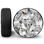 Diamond Artwork Print Leather Spare Tire Cover