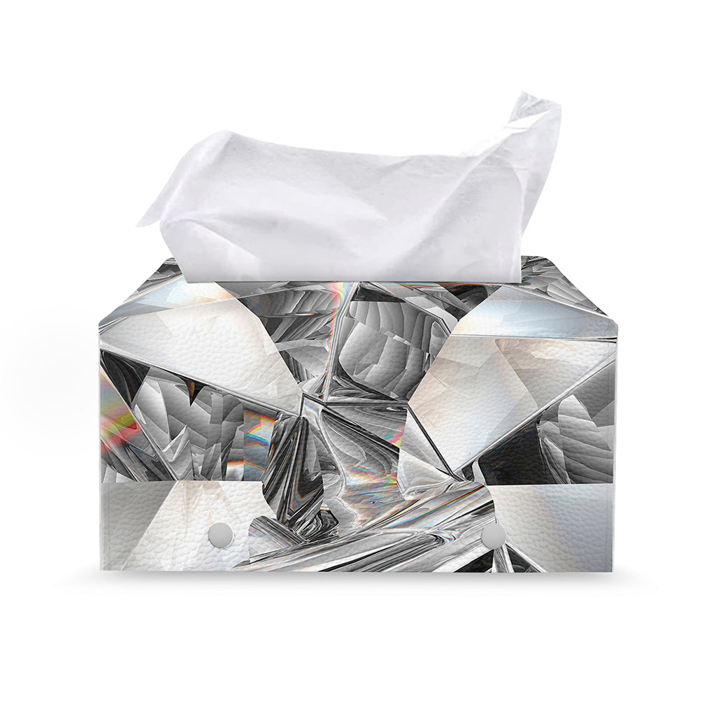 Diamond Artwork Print Leather Tissue Box Cover