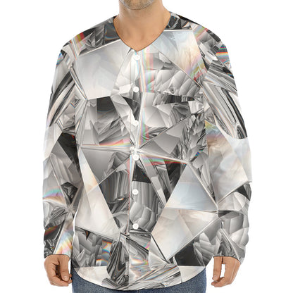Diamond Artwork Print Long Sleeve Baseball Jersey