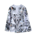 Diamond Artwork Print Long Sleeve Short Coat