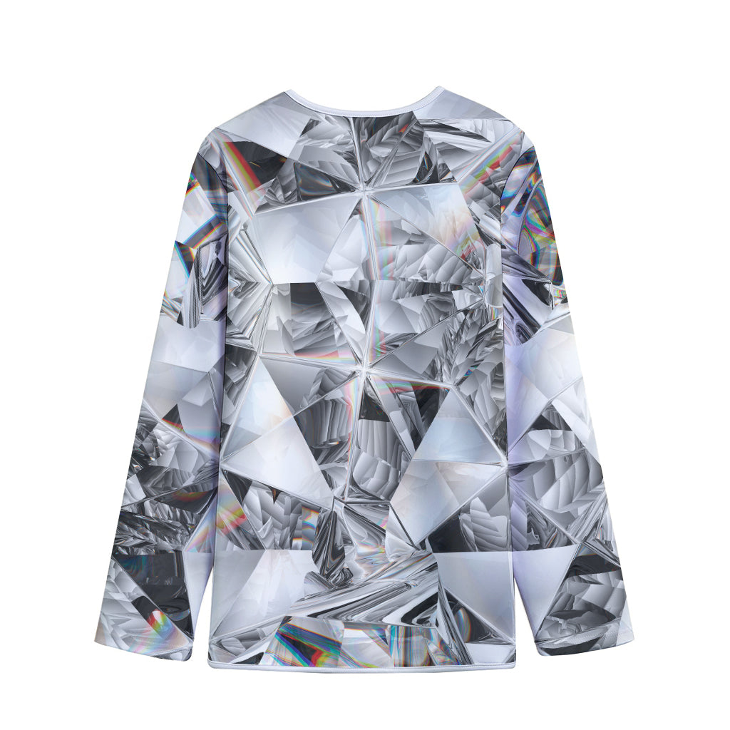 Diamond Artwork Print Long Sleeve Short Coat