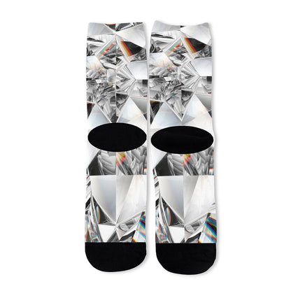 Diamond Artwork Print Long Socks