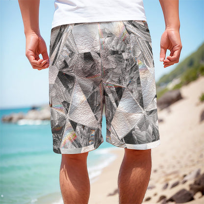 Diamond Artwork Print Men's Cargo Shorts