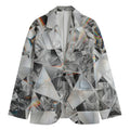 Diamond Artwork Print Men's Cotton Blazer