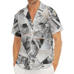 Diamond Artwork Print Men's Deep V-Neck Shirt