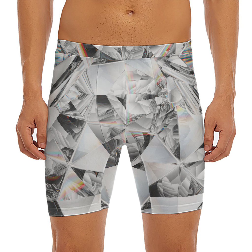 Diamond Artwork Print Men's Long Boxer Briefs