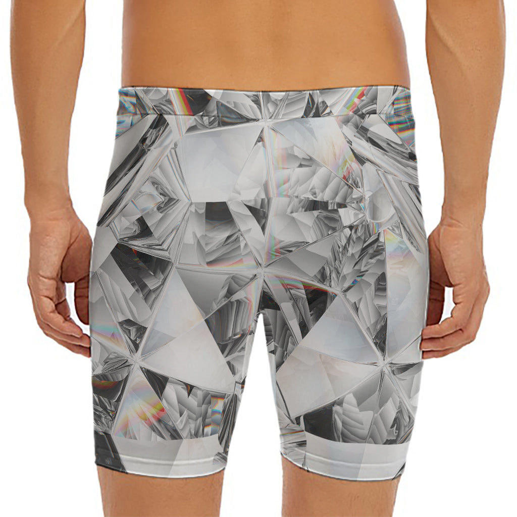 Diamond Artwork Print Men's Long Boxer Briefs