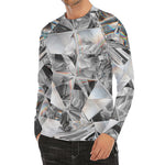 Diamond Artwork Print Men's Long Sleeve Rash Guard