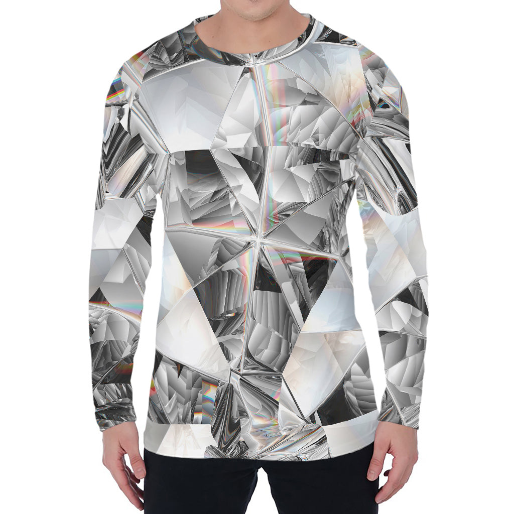 Diamond Artwork Print Men's Long Sleeve T-Shirt