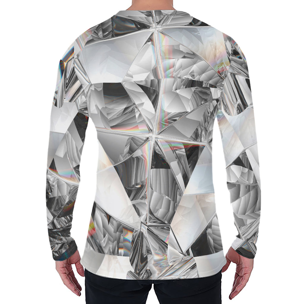Diamond Artwork Print Men's Long Sleeve T-Shirt