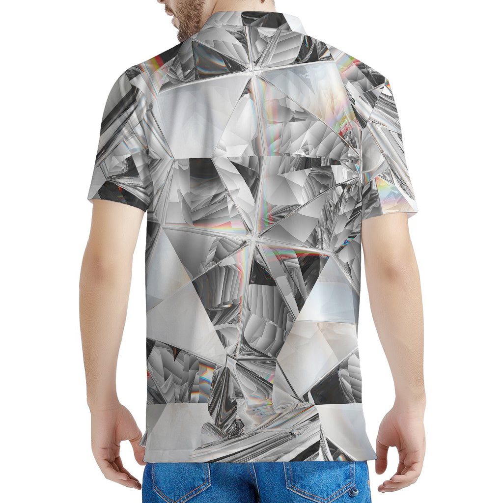 Diamond Artwork Print Men's Polo Shirt