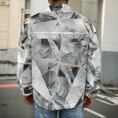 Diamond Artwork Print Men's Shirt Jacket