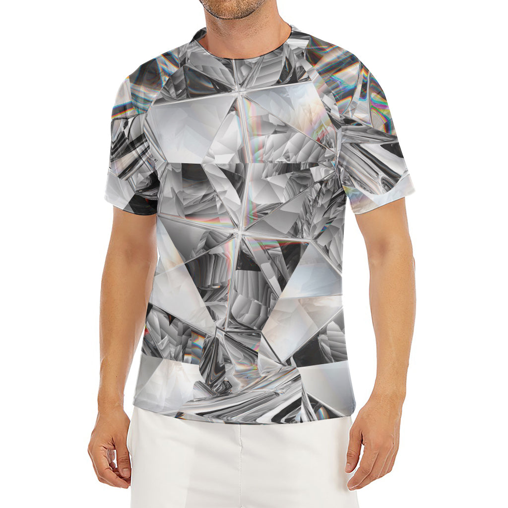 Diamond Artwork Print Men's Short Sleeve Rash Guard