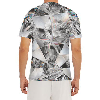 Diamond Artwork Print Men's Short Sleeve Rash Guard