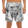 Diamond Artwork Print Men's Split Running Shorts