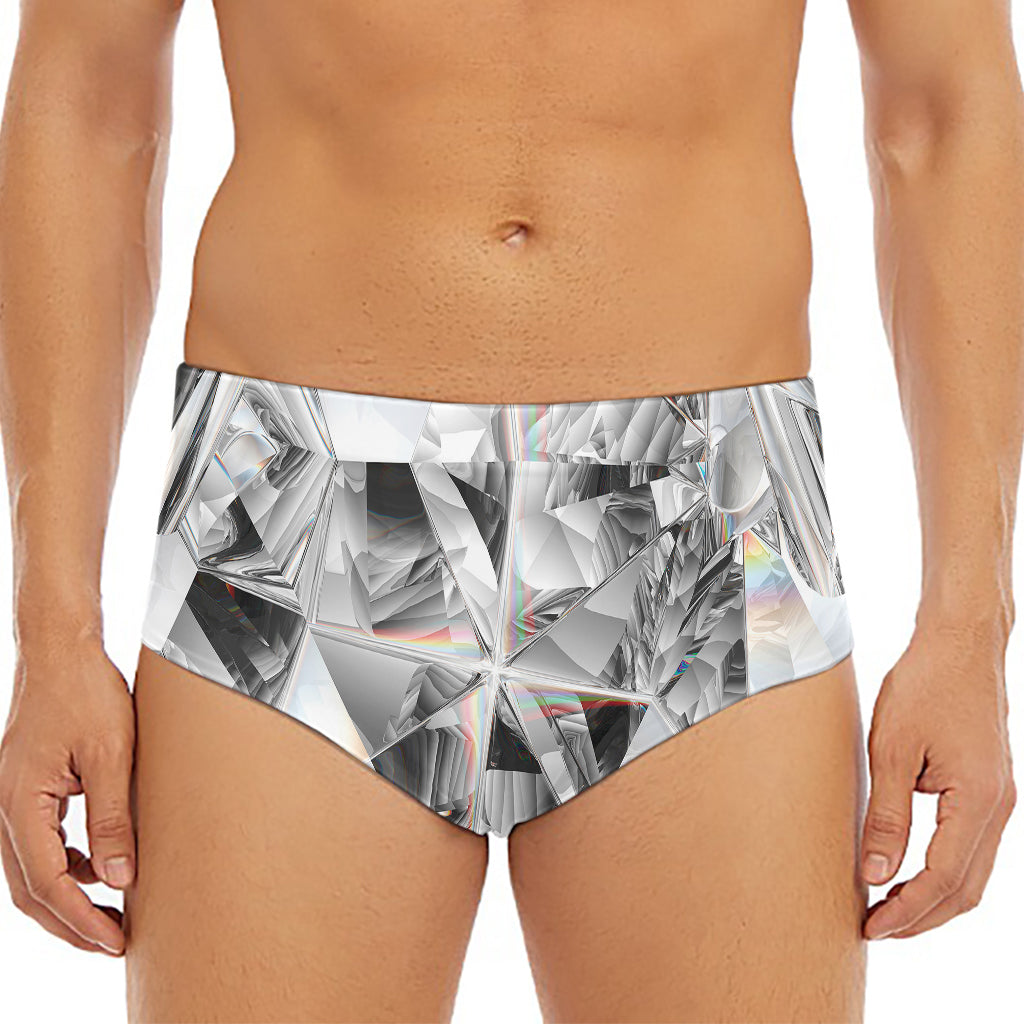 Diamond Artwork Print Men's Triangle Swim Briefs