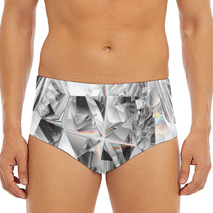 Diamond Artwork Print Men's Triangle Swim Briefs