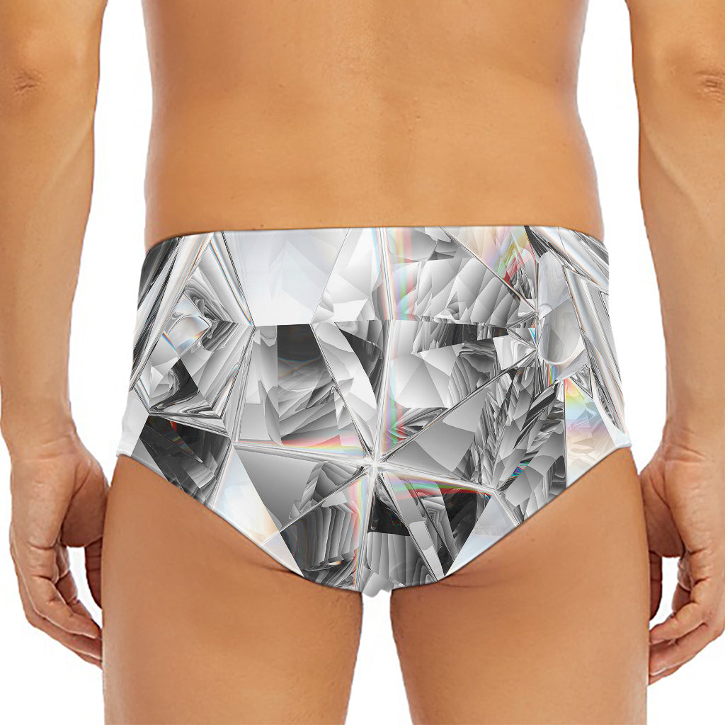 Diamond Artwork Print Men's Triangle Swim Briefs