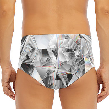 Diamond Artwork Print Men's Triangle Swim Briefs