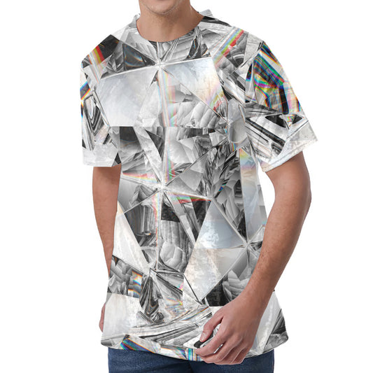 Diamond Artwork Print Men's Velvet T-Shirt