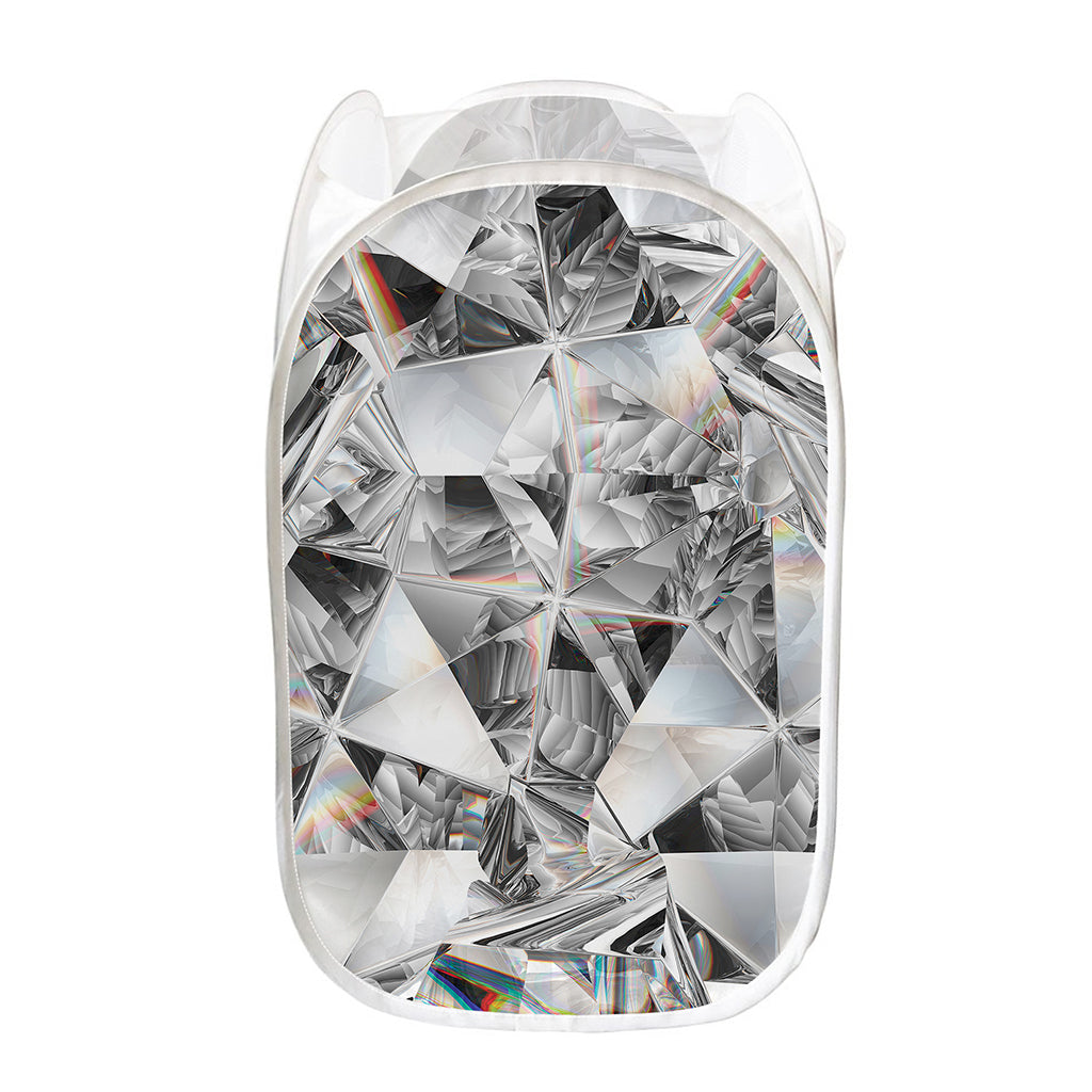 Diamond Artwork Print Mesh Laundry Hamper