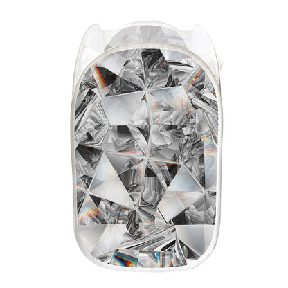 Diamond Artwork Print Mesh Laundry Hamper