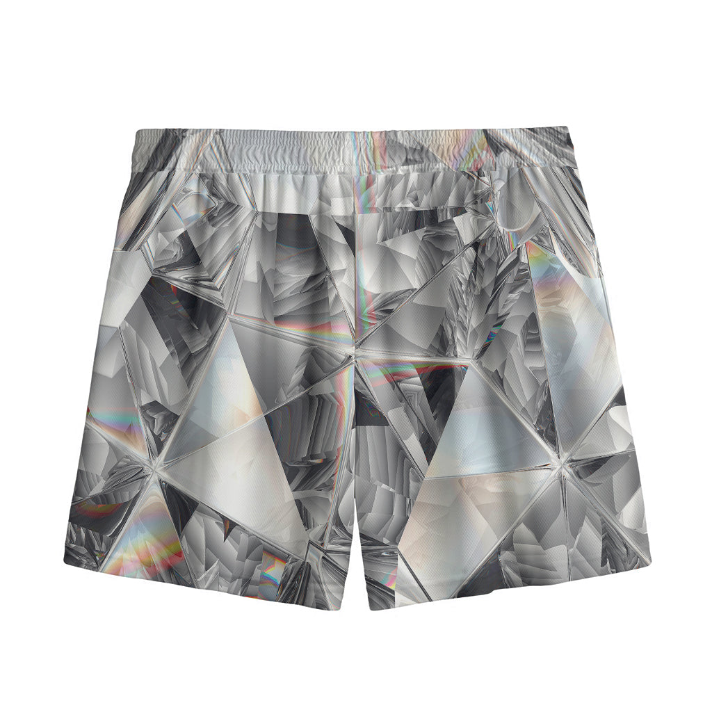 Diamond Artwork Print Mesh Shorts