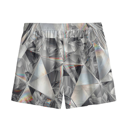 Diamond Artwork Print Mesh Shorts