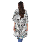 Diamond Artwork Print Open Front Beach Cover Up