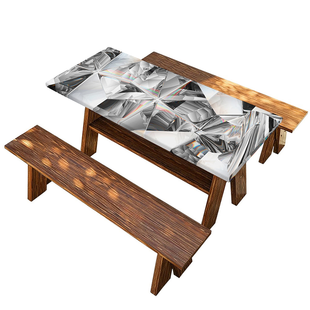 Diamond Artwork Print Picnic Table Cover
