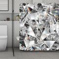 Diamond Artwork Print Polyester Shower Curtain
