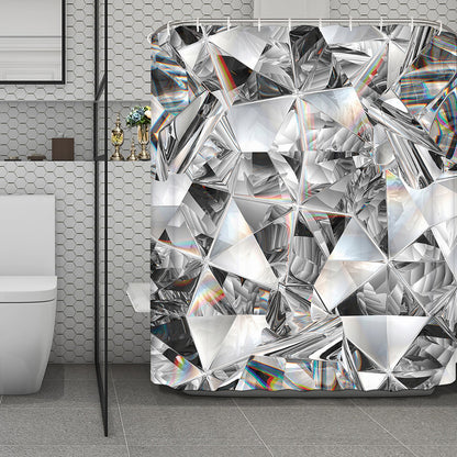 Diamond Artwork Print Polyester Shower Curtain