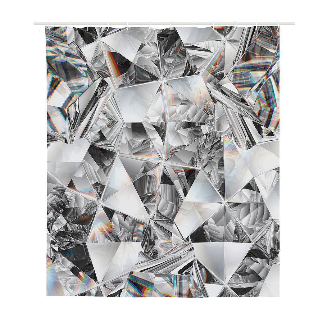Diamond Artwork Print Polyester Shower Curtain