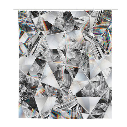 Diamond Artwork Print Polyester Shower Curtain
