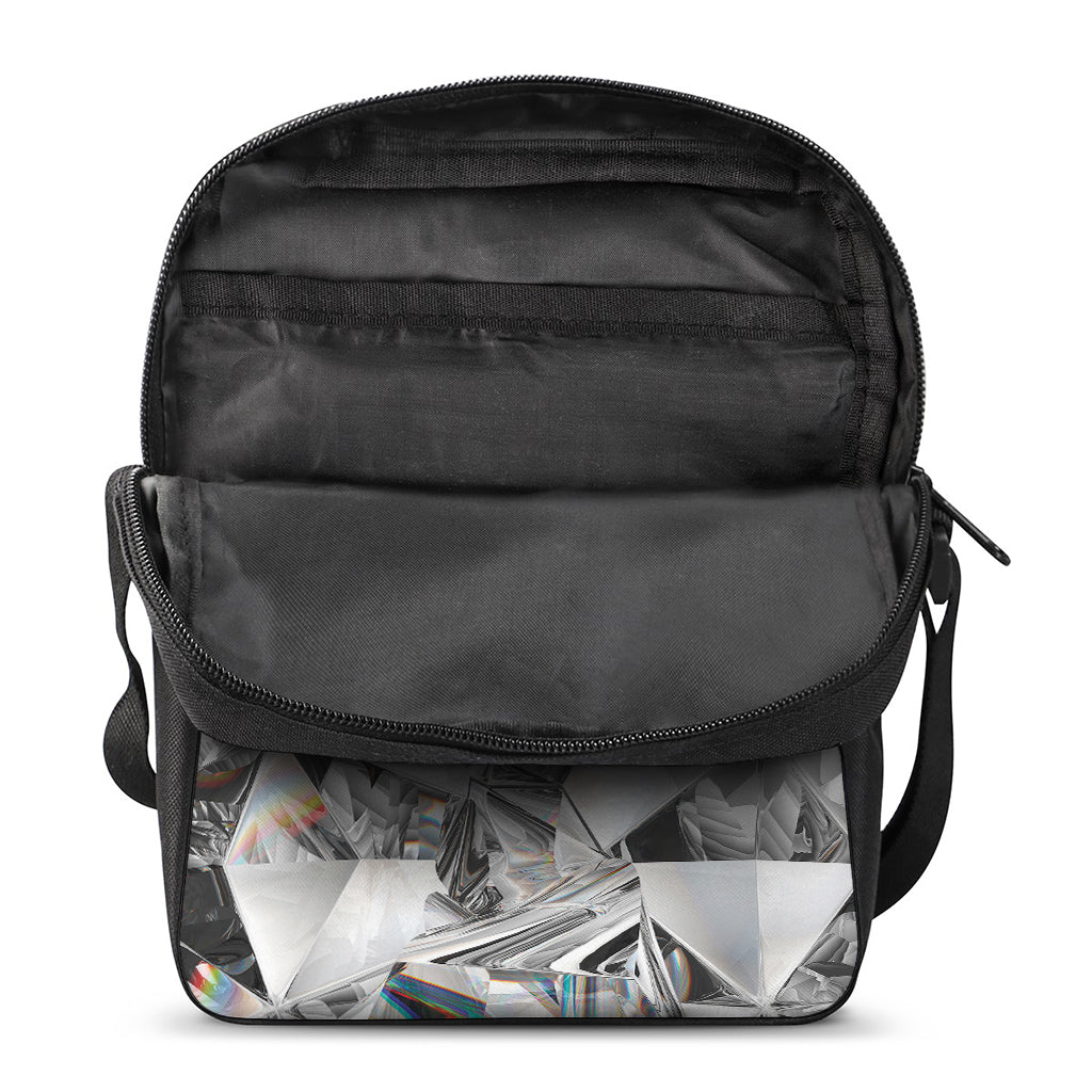 Diamond Artwork Print Rectangular Crossbody Bag