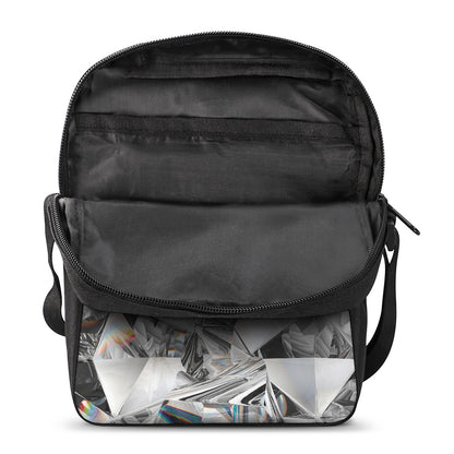 Diamond Artwork Print Rectangular Crossbody Bag