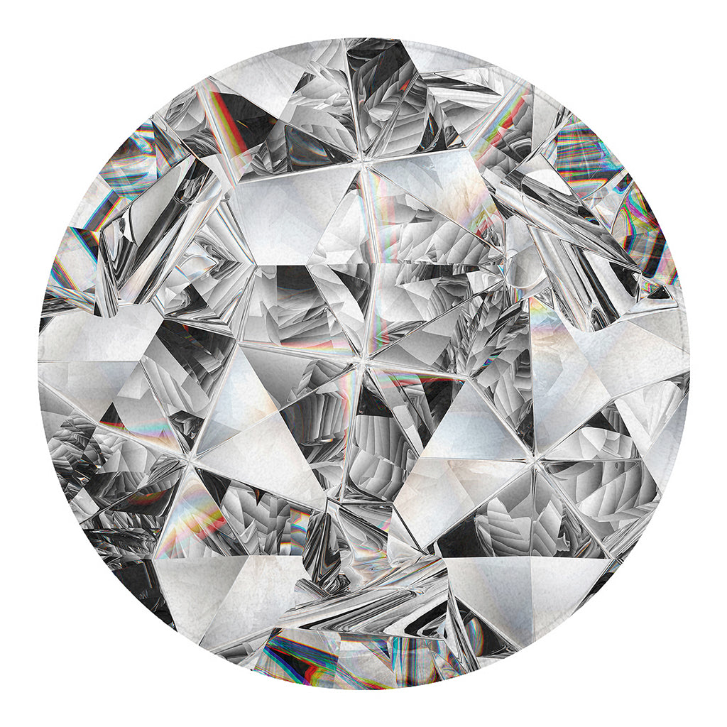 Diamond Artwork Print Round Blanket