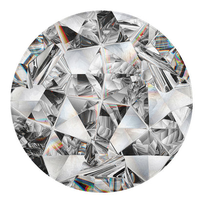 Diamond Artwork Print Round Blanket