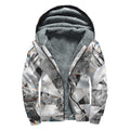Diamond Artwork Print Sherpa Lined Zip Up Hoodie