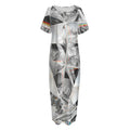 Diamond Artwork Print Short Sleeve Long Nightdress
