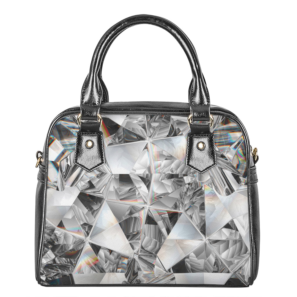 Diamond Artwork Print Shoulder Handbag