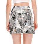 Diamond Artwork Print Side Slit Mini Skirt