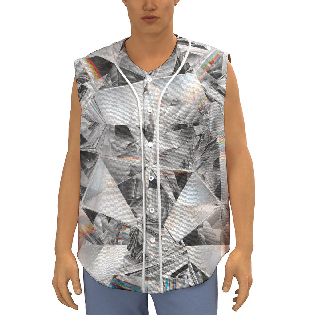 Diamond Artwork Print Sleeveless Baseball Jersey