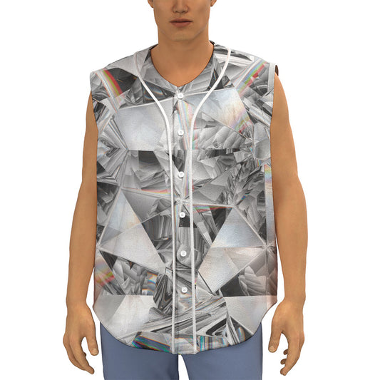 Diamond Artwork Print Sleeveless Baseball Jersey
