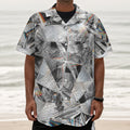 Diamond Artwork Print Textured Short Sleeve Shirt