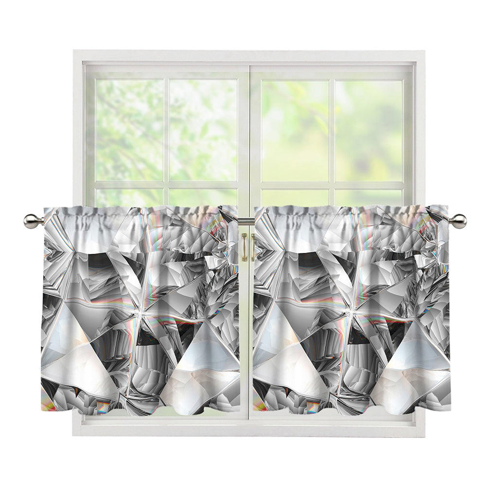 Diamond Artwork Print Tier Curtains