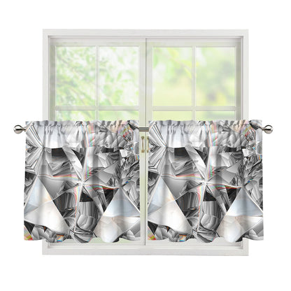 Diamond Artwork Print Tier Curtains