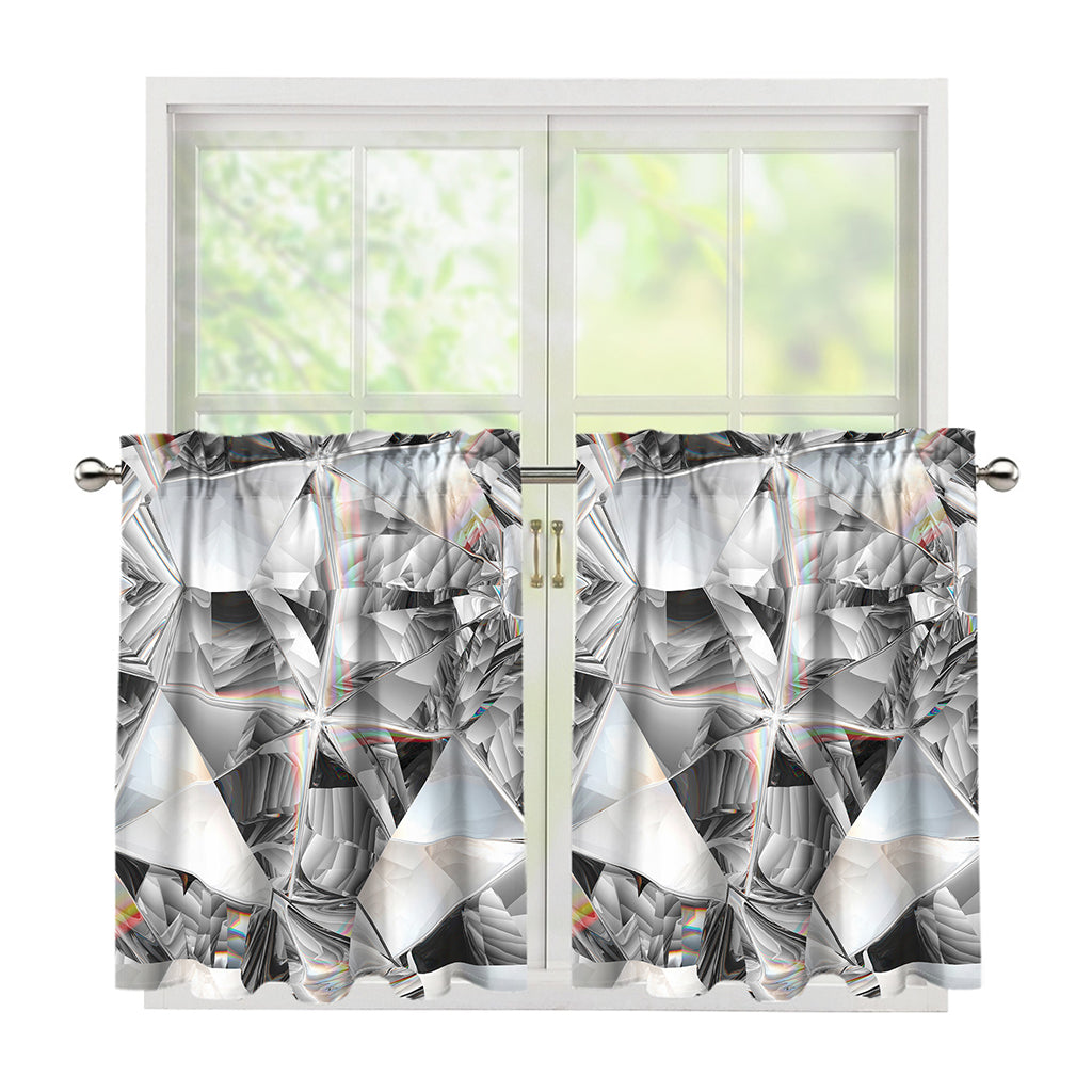 Diamond Artwork Print Tier Curtains